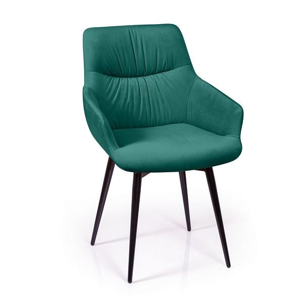 Стул Jordan поворотный 90 градусов, функция возврата, антишум, бархат зеленый 19 - Вид 1