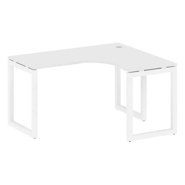 Metal System Quattro Стол криволинейный правый на О-образном м/к 50БО.СА-3 (R) Белый/Белый металл 1400*1200*750 - Вид 1