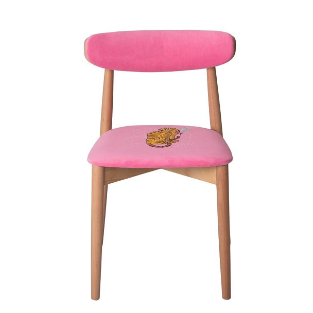 Стул Роквелл вышивка тигр с трубкой, велюр TEDDY 833 - Вид 3