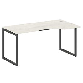 Metal System Quattro Стол криволинейный правый на О-образном м/к 40БО.СА-1 (R) Дуб наварра/Антрацит металл 1600*900*750 - Фото предпросмотра