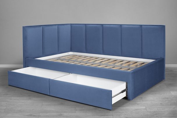 Кровать «Лайф с ящиками», 900 голубая - Вид 4