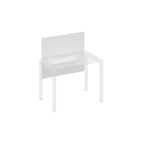 Экран настольный фронтальный большой для стола 100 с кабель-каналом A4 А4 Б 835 БП белый премиум / металлокаркас белый - Вид 1