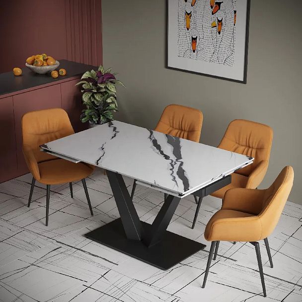 Стол раскладной Malibu (140+40+40), керамика глянцевая Lemurian Blue - Вид 7