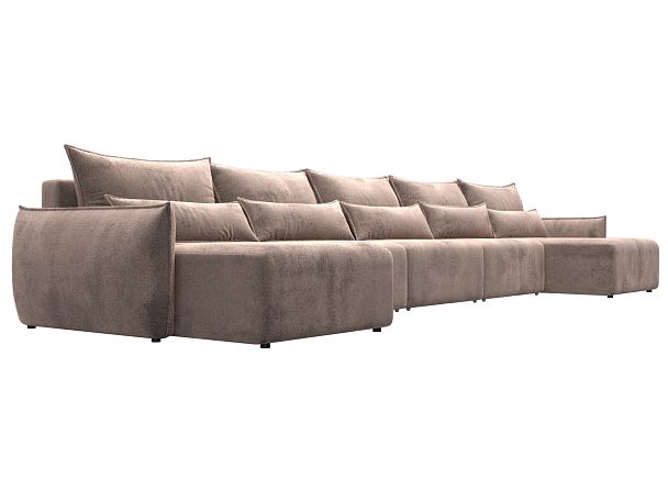 Диван п-образный Лига-051 НПБ МегаЛонг Велюр бежевый - Вид 3