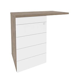 Onix Тумба приставная (TIP-ON) (универсальная л/пр) O.TPU-4 TIP Тиквуд темный/Белый бриллиант 842*460*750 - Фото предпросмотра