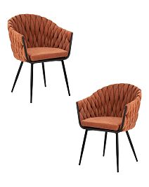 Набор 2 шт Стул обеденный DOBRIN MATILDA (оранжевая ткань (LAR 275-27)) - Фото предпросмотра
