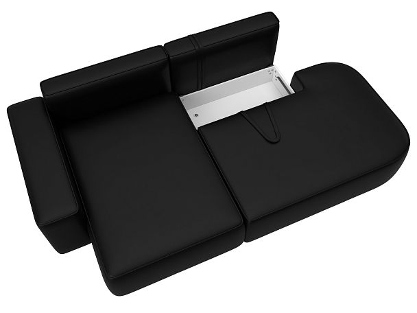 Диван угловой Лига-065 угол левый Экокожа черный - Вид 7