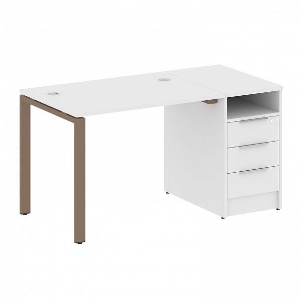 Рабочая станция "Metal System" БП.РС-СТП -1.1 белый/мокко - Вид 1