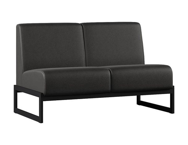 Диван Everprof Solo двухместный Металл Черный Экокожа Черный - Вид 1