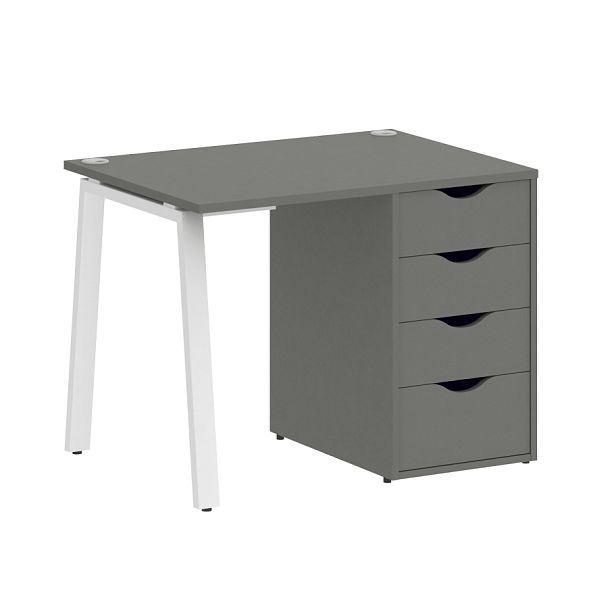 Home Office Стол письменный VR.SP-3-98.4.A Металлик/Белый металл 980*720*750 - Вид 1