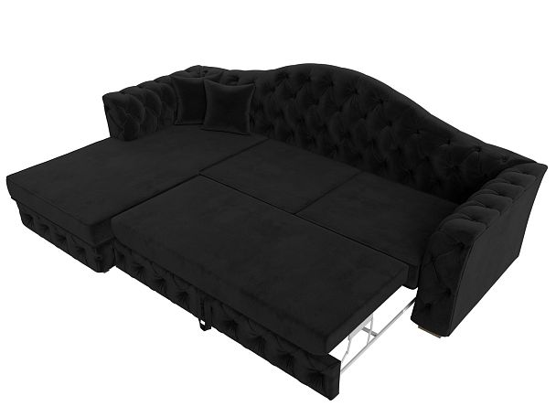 Диван угловой Артис левый угол Велюр черный - Вид 7