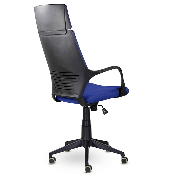 Кресло офисное / IQ  / (black plastic blue) черный пластик / ярко-синий ткань - Вид 4