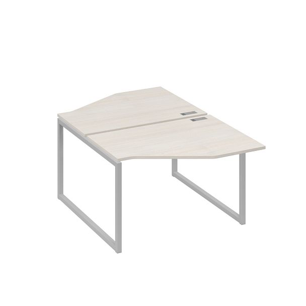 Станция каркас QUATTRO столы (2х120) эргономичные Техно A4 А4 Б4 186 БП дуб / металлокаркас серый - Вид 1