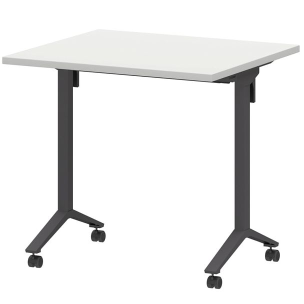 Стол мобильный складной МБ25-80.70 Белый/Антрацит 800x700x750 Моби - Вид 1