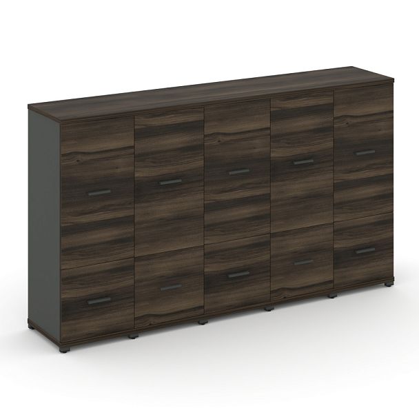 Concept Шкаф 5 узких секций, 3 ниши CN.STU-352 A Дуб Мали/Антрацит/Металл Антрацит 2084*420*1186 - Вид 1