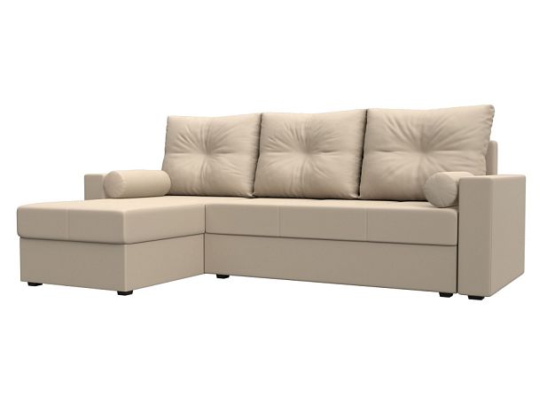 Диван угловой Верона Лайт угол левый (полностью экокожа бежевая) - Вид 1