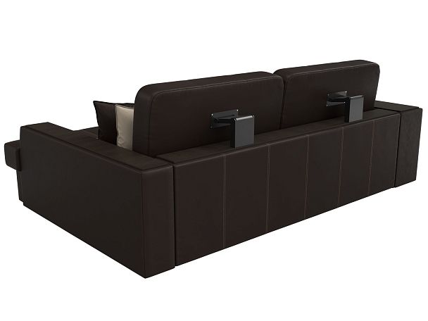 Угловой диван Брюссель правый (полностью экокожа коричневая) - Вид 6