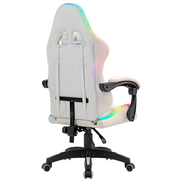 Кресло компьютерное DEFENDER "Energy", 2 подушки, RGB-подсветка, экокожа, белое, 64557 - Вид 6