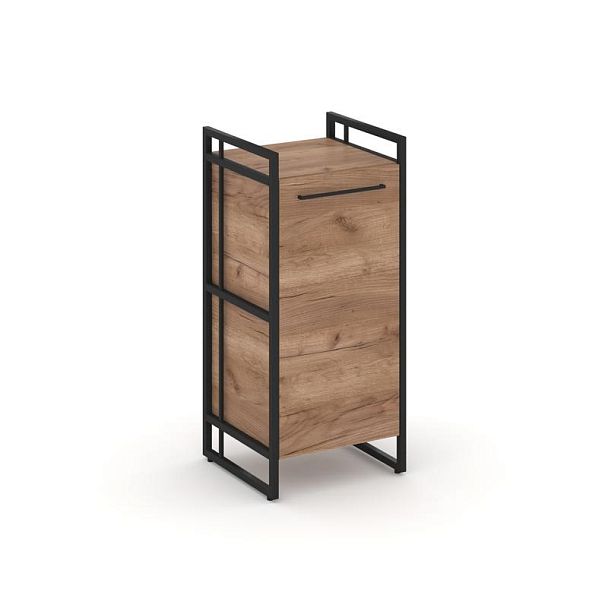 Rift Шкаф 2 ниши узкий RF.SU-21 (R) Дуб Табак/Металл Черный 420*396*924 - Вид 1