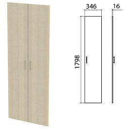Дверь ЛДСП высокая "Канц", КОМПЛЕКТ 2 шт, 346х16х1798 мм, цвет дуб молочный, ШК40.15.1 - Фото предпросмотра