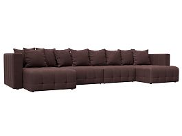 Диван П-образный Лига-052 НПБ Лонг Замша бордовый - Фото предпросмотра