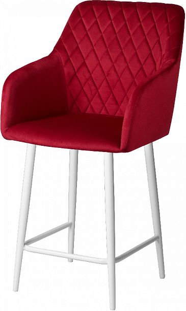 Полубарное поворотное кресло Барли К, Confetti bordo/белый - Вид 2