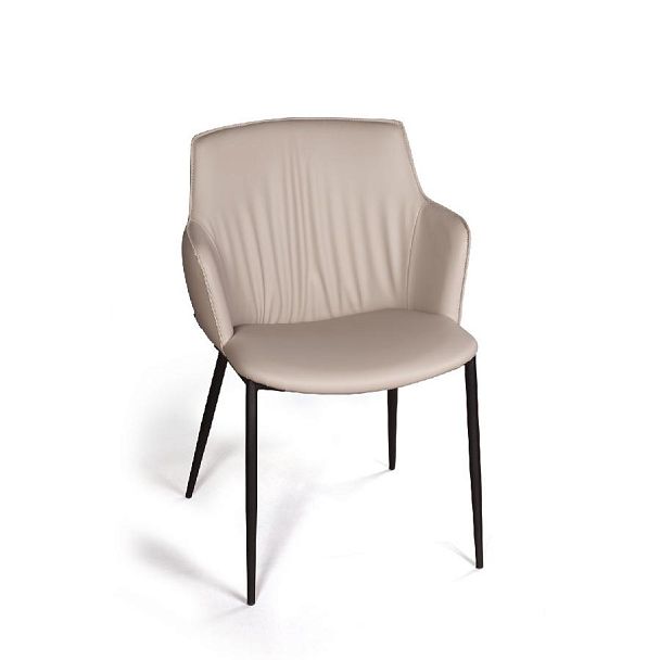 Стул с подлокотниками Sofia, иск.кожа soft-touch, серый - Вид 5