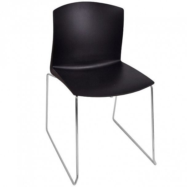 Стул Pull (пруток) каркас Хром, черный, стопируемый - Вид 1