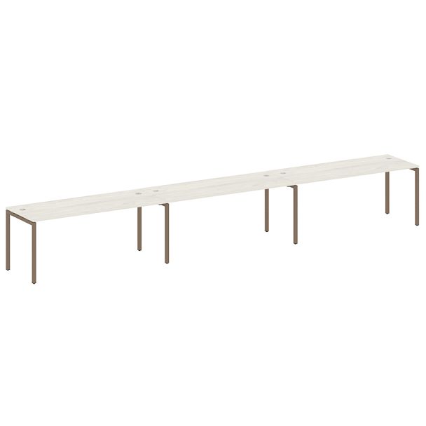 Metal System Quattro Р. ст. на 3 раб. места на П-образном м/к 40БП.СМ-3.5 Дуб наварра/Мокко металл 5400*720*750 - Вид 1