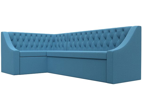 Диван кухонный угловой Мерлин левый угол Рогожка голубой - Вид 3