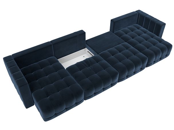 Диван П-образный Лига-052 НПБ Лонг Велюр синий - Вид 8