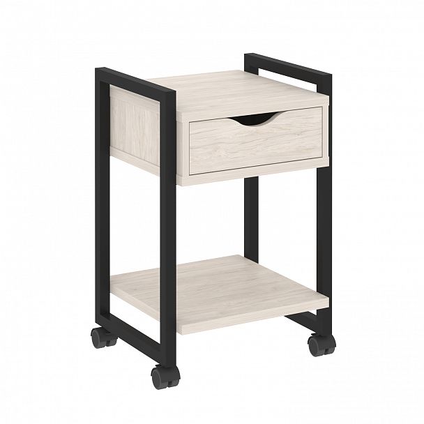 Тумба на колесах "Loft" VR.L-T1.K денвер светлый/черный - Вид 1