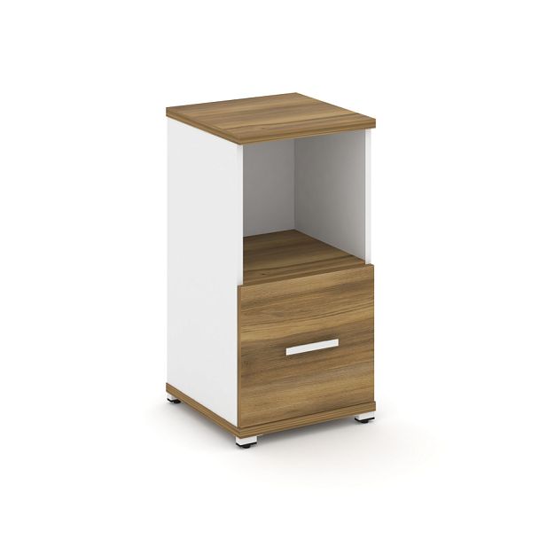 Concept Шкаф 1 узкая секция, 2 ниши CN.STU-211 W Сандал Янтарный/Белый Бриллиант/Металл Белый 420*420*818 - Вид 1