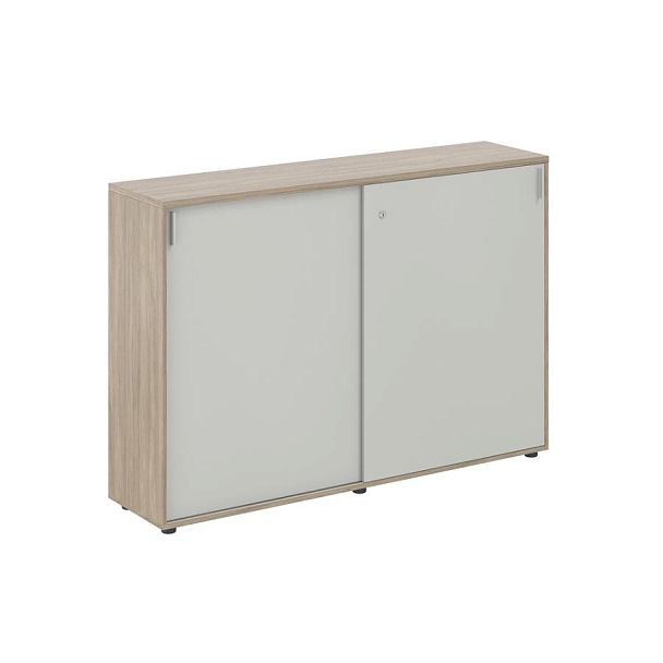 Шкаф купе 1638х400х1125 средний, с замком / корпус: дуб темный, фасады: серый бархат Сигма / Sigma - Вид 1