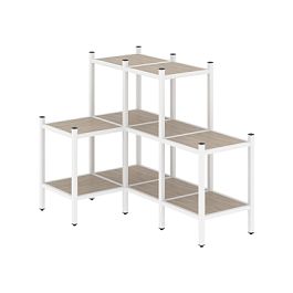 Loft Угловой внутренний стеллаж наборный VR.L-37 Дуб аттик/Белый металл 862*1278*1047 - Фото предпросмотра