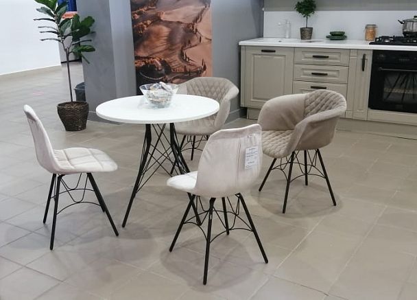 Стол Sheffilton SHT-T2 черный муар/белый - Вид 3