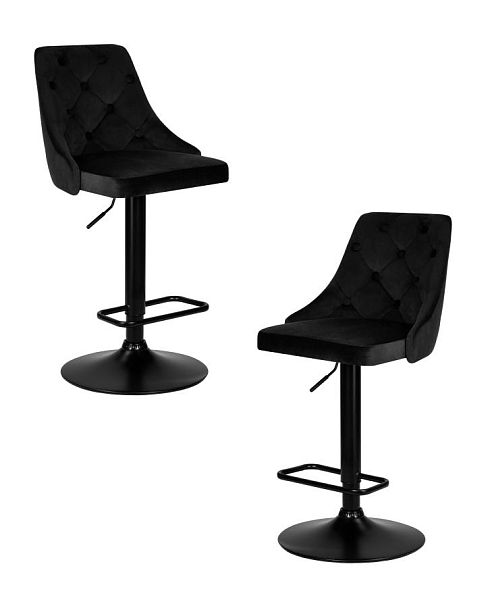 Набор 2 шт Стул барный DOBRIN JOSEPH BLACK (черный велюр (MJ9-101)) - Вид 1
