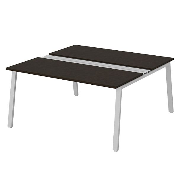 Рабочая станция на металлокаркасе с щетками "Столы для персонала"  ПК-ТНП-СР160Х160Н2/МКА/БЭ/КК-В2-939 дуб ферраре - Вид 1