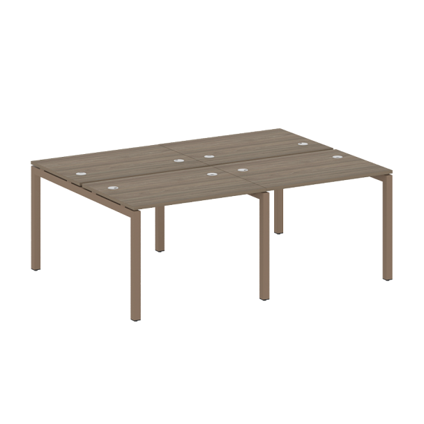 Metal System Quattro Р. ст. на 4 раб. места на П-образном м/к 50БП.СМ-4.1 Вяз/Мокко металл 2000*1475*750 - Вид 1