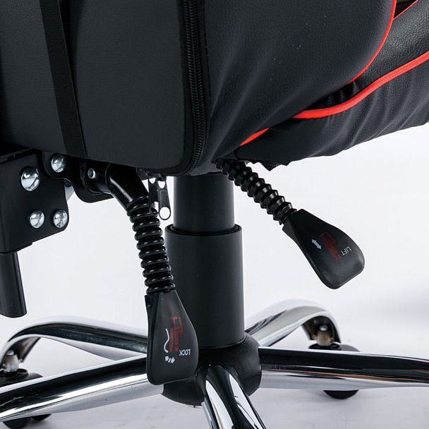 Кресло компьютерное BRABIX "Dexter GM-135", подножка, две подушки, экокожа, черное/красное, 532799 - Вид 16