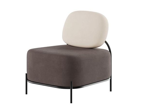 Jive Диван одноместный JVE-1 Velvet lux 58/Velvet lux 100/Металл Черный 670*720*770 - Вид 1