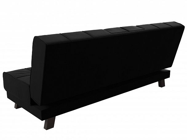 Прямой диван Винсент (полностью микровельвет черный) - Вид 8