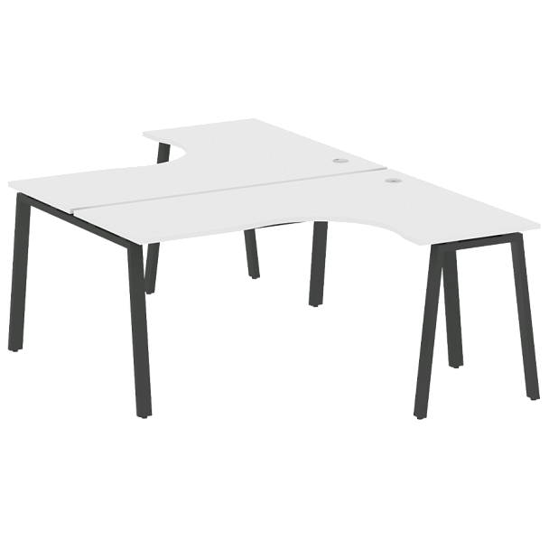 Metal System Р. ст. криволинейная на А-образном м/к БА.РАС-СА-2.4 Белый/Антрацит металл 1600*2435*750 - Вид 1