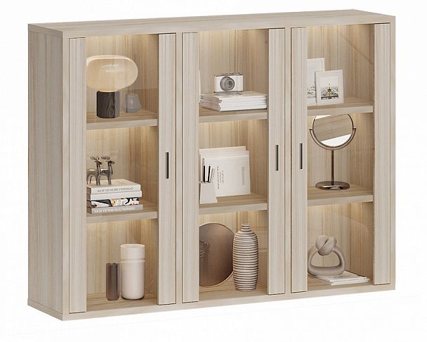 Тумба-витрина Домино СУ(ш3в1)+3ФС Карамель - Вид 2