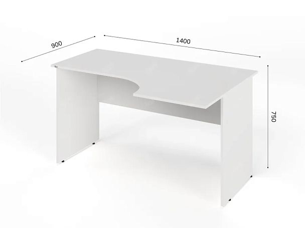 ЛАЙТ / LIGHT RLG004-14x9R Угловой стол 140x90x75 Белый - Вид 5