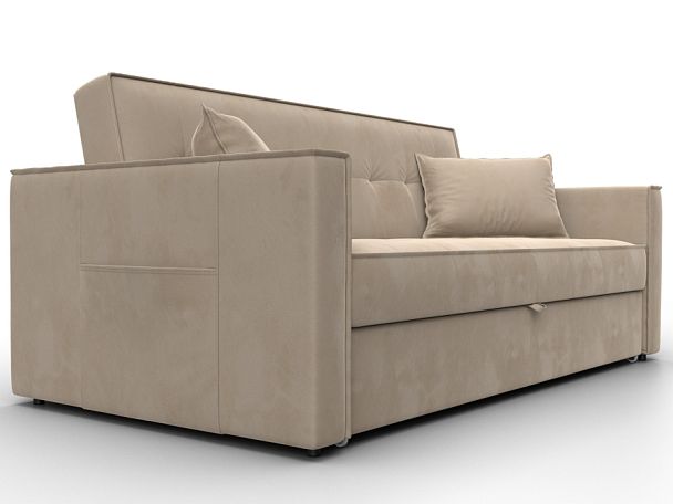 Диван прямой Лига-104 (160) Велюр бежевый - Вид 3