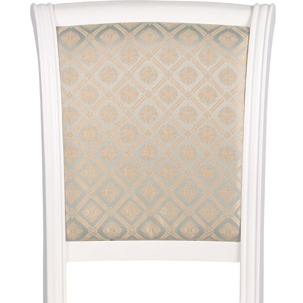 Стул деревянный с мягким сиденьем Арктос Белый/Бирюзовый жаккард - Вид 7