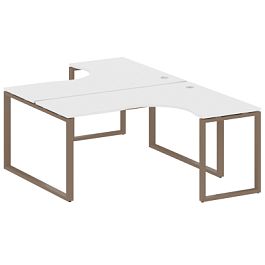 Metal System Р. ст. криволинейная на О-образном м/к БО.РАС-СА-2.4 Белый/Мокко металл 1600*2435*750 - Фото предпросмотра