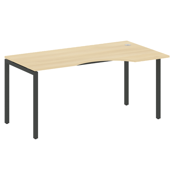Metal System Quattro Стол криволинейный правый на П-образном м/к 40БП.СА-1 (R) Акация/Антрацит металл 1600*900*750 - Вид 1