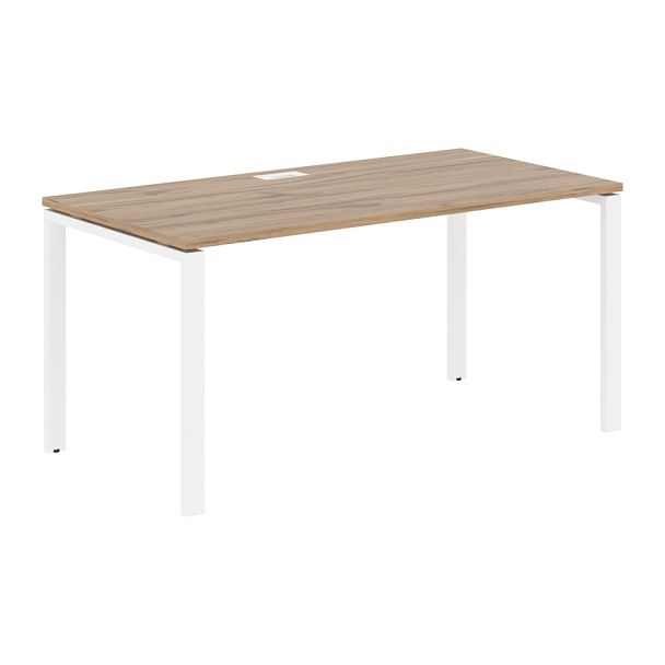 Стол прямой EUST 1580 Дуб Денвер светлый/Белый 1560х800х750 EDIS - Вид 1